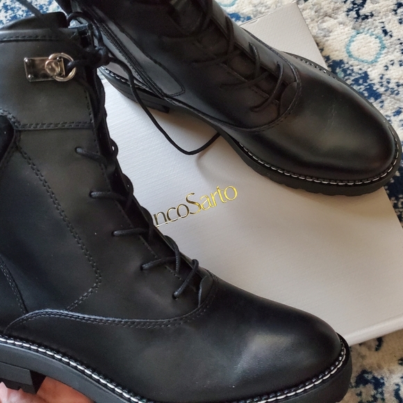 FRANCO SARTO Leather Combat Boots NIB - Picture 4 of 5